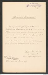 k.k. naturhistorisches Hofmuseum, Intendanzakten 1885-1896 (Hauer), Aktenzahl Z.259/1892, Seite 1